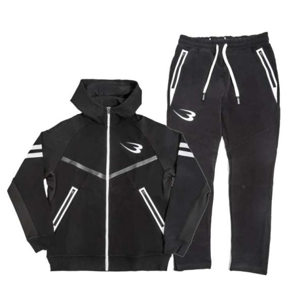 bmtw GYMウェア セットアップ1 2XL ブラック BODYMAKER ボディメーカー bmtw GYMウエア パーカー ロングパンツ ジムウエア トレーニングウエア GYM