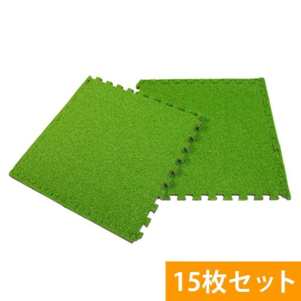 EVAマット 人工芝コート 60cm(2cm厚) 15枚セット BODYMAKER ボディメーカー TT026EVA マット ラバーコート 60cm 2cm ラバー 床 ゴム ジョイント