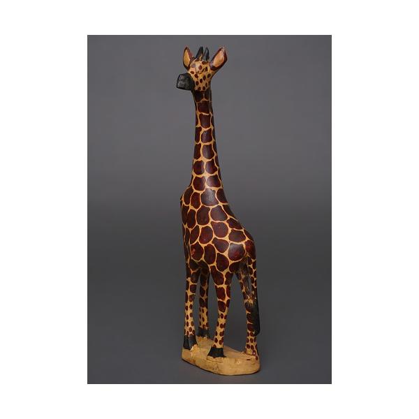 アフリカ ケニア キリン 木彫り Lサイズ No.1 置き物 オブジェ 彫刻