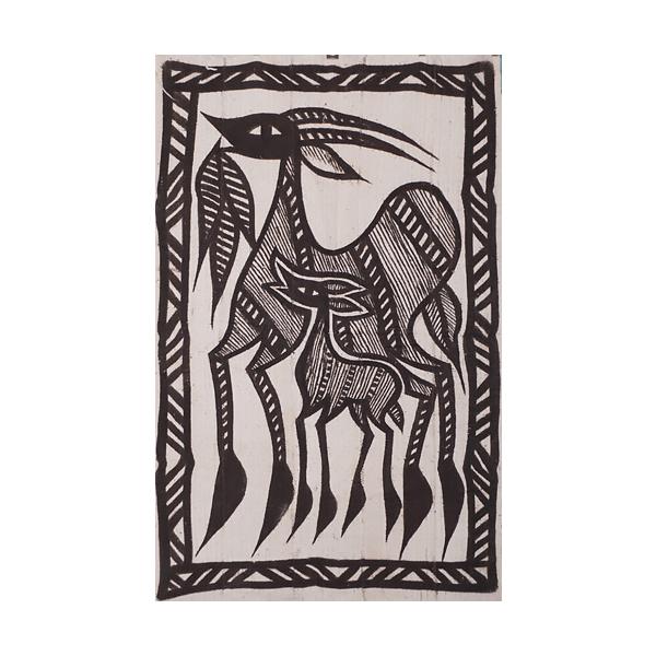 原産国:コートジボワールサイズ:95cm x 62cmコートジボワールの伝統的な布、コロゴです。セヌフォの人々に伝わる動物や精霊などが描かれています。ザックリとした厚手のコットンの帯布をつなぎ合わせています。