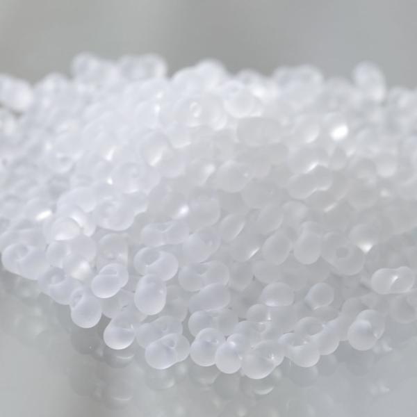 チェコビーズ ファルファーレ 2×4mm クリスタルマット 500g シードビーズ ガラス パーツ アクセサリー ハンドメイド 手芸