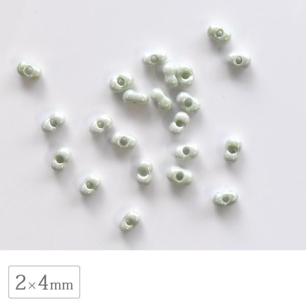 チェコビーズ ファルファーレ 2×4mm シダーグリーン 5g シードビーズ ガラス パーツ アクセサリー ハンドメイド 手芸