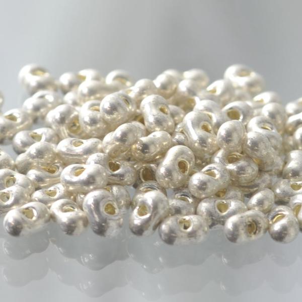 チェコビーズ ファルファーレ 3.2×6.5mm パラジウム 500g シードビーズ ガラス パーツ アクセサリー ハンドメイド 手芸