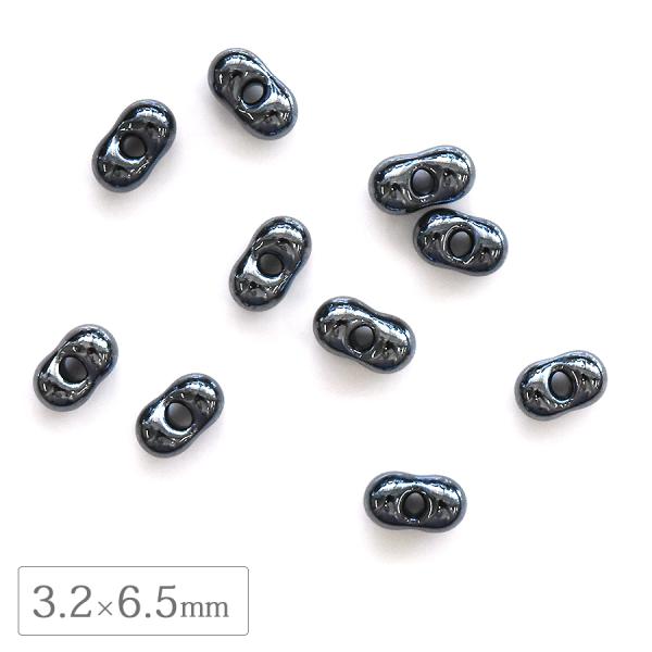チェコビーズ ファルファーレ 3.2×6.5mm ヘマタイト 5g シードビーズ ガラス パーツ アクセサリー ハンドメイド 手芸