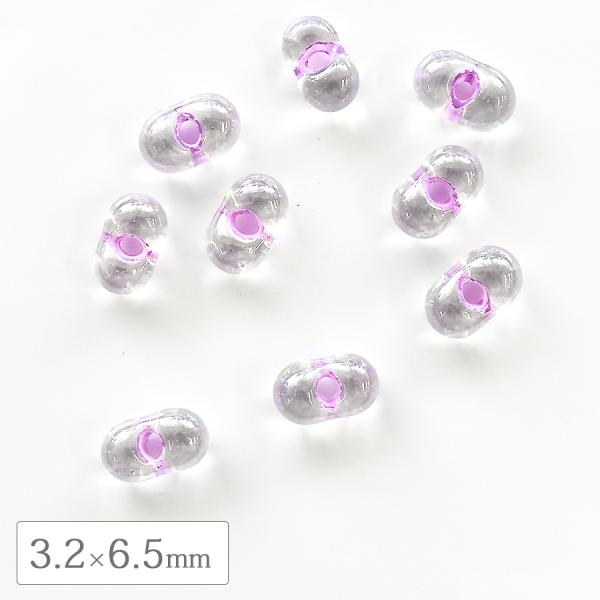チェコビーズ ファルファーレ 3.2×6.5mm ライトパープルライン 500g シードビーズ ガラス パーツ アクセサリー ハンドメイド 手芸