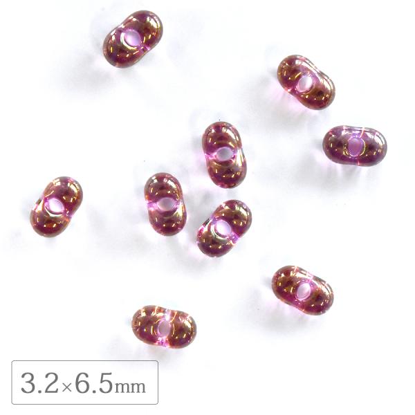 チェコビーズ ファルファーレ 3.2×6.5mm シエナピンク 40g シードビーズ ガラス パーツ アクセサリー ハンドメイド 手芸