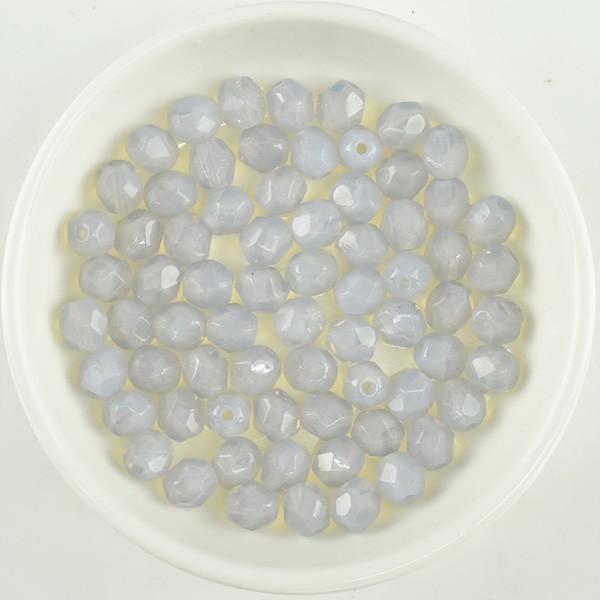チェコビーズ FP ラウンド 6mm ラベンダーオパール 20個 ファイアポリッシュ ガラス ビーズ ハンドメイド 手芸 アクセサリー