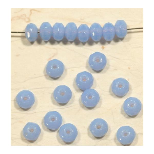 チェコビーズ FP ドーナツ 3×5mm 20個 ライトサファイアオパール ファイアポリッシュ ガラス ビーズ 手芸 ハンドメイド アクセサリー