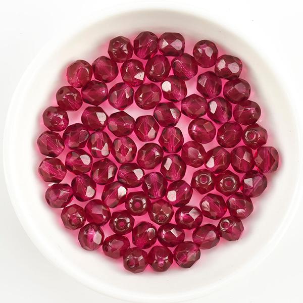 期間限定SALE】チェコビーズ FPラウンド6mm フュ-シャ 20個 パーツ