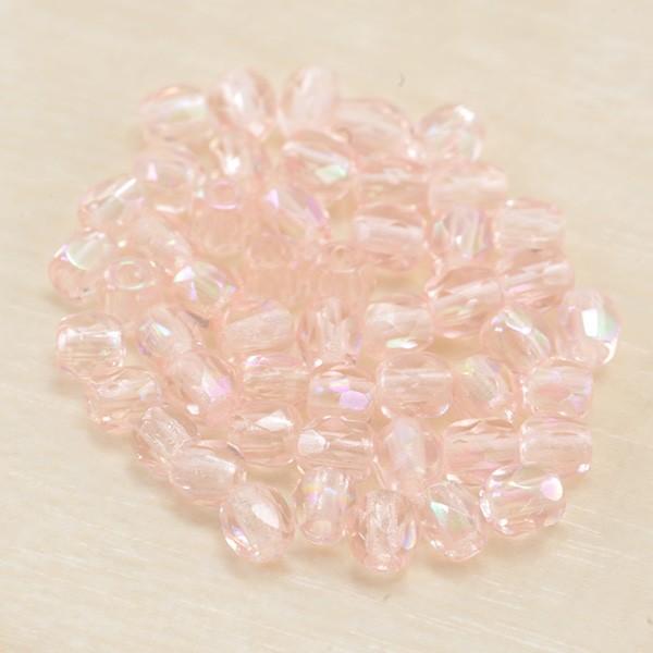 チェコビーズ FP ラウンド 3mm ロザリンアメシット 50個 ファイアポリッシュ ガラス ビーズ ハンドメイド 手芸 アクセサリー