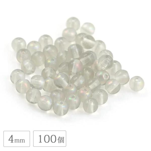 チェコビーズ PB ラウンド 4mm ブラックダイヤアメシット 100個 