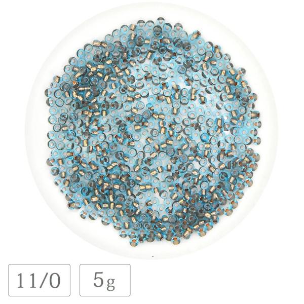 チェコビーズ ロカイル 11/0 約2.1mm 5g アクアマリンブロンズライン シードビーズ ハンドメイド 手芸 材料 アクセサリー ガラス ビーズ パーツ