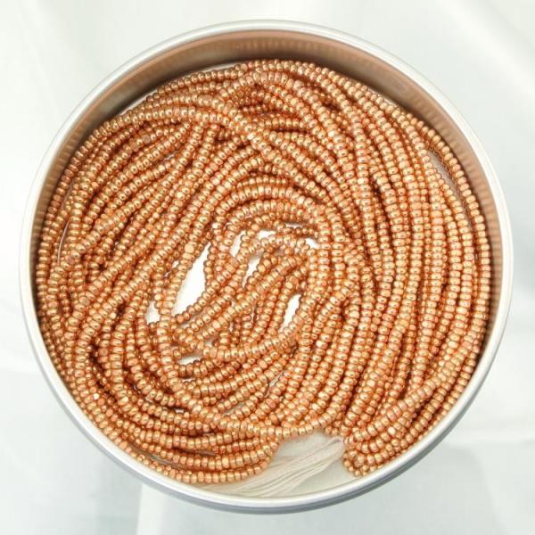 チェコビーズ シャルロットビーズ 13/0 約1.7mm 糸通し ピンクゴールド 1束(12本) パーツ アクセサリー ハンドメイド 手芸 手作り 素材