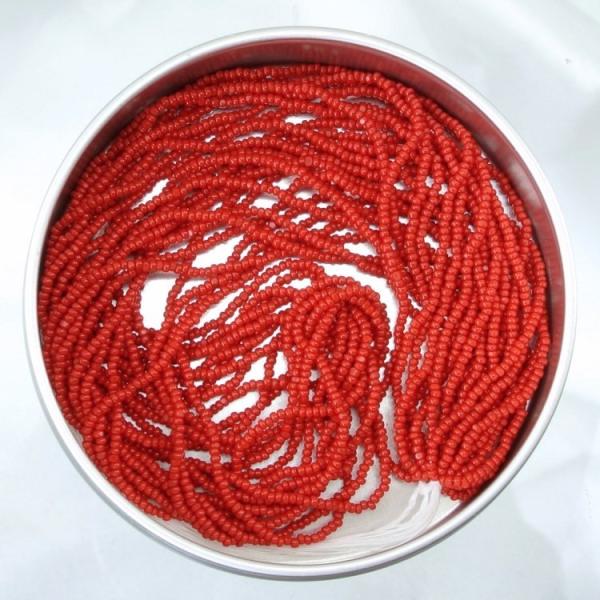 チェコビーズ シャルロットビーズ 15/0 約1.5mm 糸通し オパックレッド 通常1束 パーツ アクセサリー ハンドメイド 手芸 手作り 素材