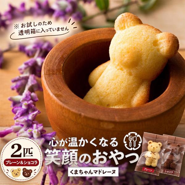 お菓子 スイーツ 焼き菓子 ケーキ マドレーヌ お菓子 ギフト くまちゃんマドレーヌ お試し 2個セット(プレーン＆ショコラ) プレゼント ポイント利用