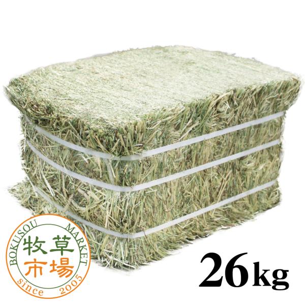 牧草市場 カナダ産プレミアムチモシー1番刈り 約26kg 【ベール販売