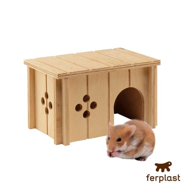 イタリアferplast社製 小動物用木製ハウス SIN 4642【tt】 : 牧草市場