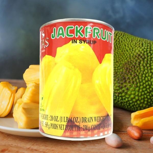 完熟ジャックフルーツ　シロップ漬け（JACKFRUIT IN SYRUP）565g／T.A.S　アジアン食品　缶詰　ジャックフルーツ　トロピカルフルーツ