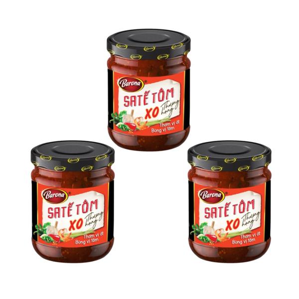 3点セット　サテトム　XO醤　100g／Barona　ラー油　シュリンプサテ　アジア　食品　旨辛　エスニック　調味料