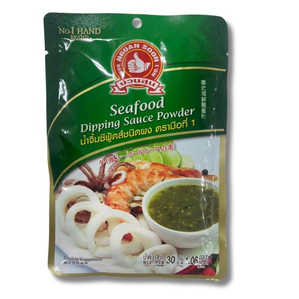 ●商品：タイ風シーフードソースの素●原材料：砂糖40%、ライム風味パウダー（ビタミンC、クエン酸、クエン酸ナトリウム）20%、ニンニク10%、魚醤パウダー（魚介類、食塩、マルトデキストリン）10%、青唐辛子10%、ヨウ素添加食塩8%、パクチ...