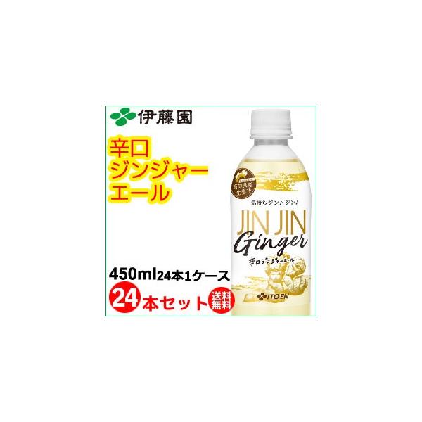 伊藤園 JIN JIN Ginger 辛口ジンジャー　PET 450ml×24本入　送料無料