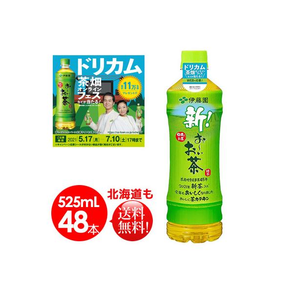 ドリカムキャンペーン対象　伊藤園　お〜いお茶緑茶 PET525ml48本　送料無料　応募シール付き