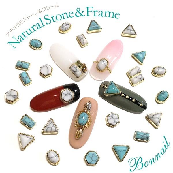 ネイル パーツ ビジュー アート ストーン 台座付 Bonnail ナチュラルストーン フレーム A0393 Stone Frame Bonnail Yahoo 店 通販 Yahoo ショッピング