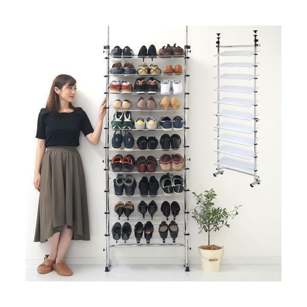 突っ張りシューズラック 10段 薄型 スチール 壁面 ラック 靴収納 フック 靴べら オフィス 傘かけ 狭い 玄関 おしゃれ Buyee Buyee Japanese Proxy Service Buy From Japan Bot Online