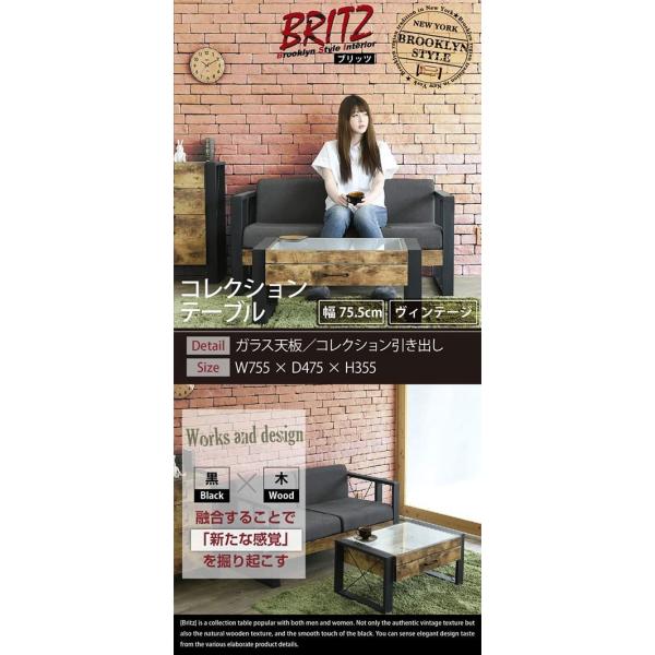 センターテーブル ガラステーブル ローテーブル リビング 限定モデル インテリア 人気 おしゃれ おすすめ ブルックリンスタイル 1人暮らし