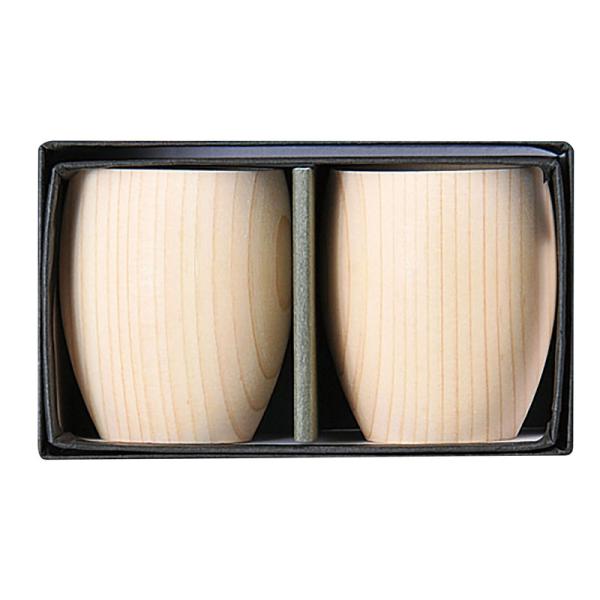 こだわりの酒器でこだわりの一杯を！【商品内容】ぐいのみ(2個入)：φ43×56mm材質：ひのき/ウレタン塗装(外部のみ)重量：75g生産国：日本【検索ワード】ギフト/プレゼント/贈り物/新築/社内表彰/結婚/新婚/ご挨拶/内祝い/新生活/贈...