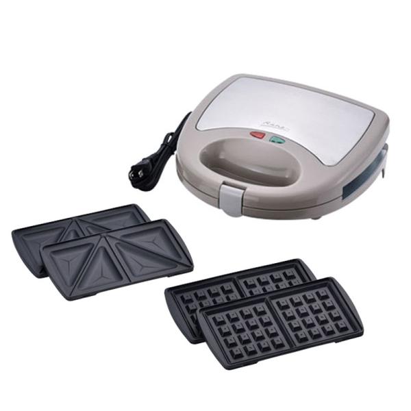 食パンにお好きな具材を挟んでセットするだけで 手軽にホットサンドが楽しめます。【商品内容】本体サイズ：235×245×100mm材質：本体：フェノール樹脂・ステンレス鋼、プレート：アルミニウム合金(フッ素樹脂加工)電源：AC100V重量：2...