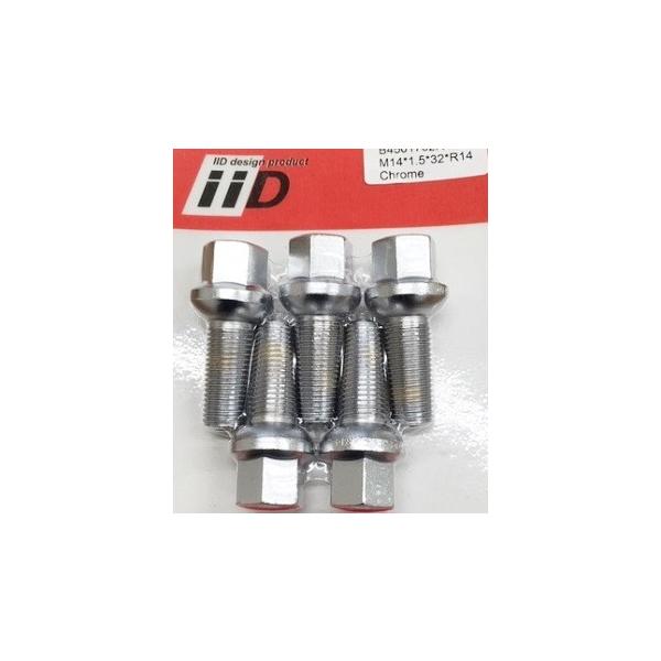 iiD ホイールボルト ポリッシュ M14x1.5 14R 1本単位販売　各首下長選択　BENZなど