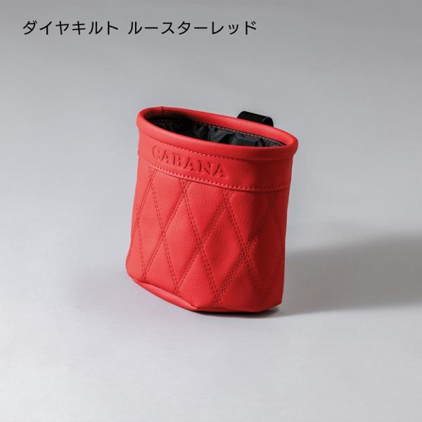 CABANA カバナ　クリップ付き小物入れ　NEWタイプ　ダイヤキルト　ルースターレッド　ダークブラック