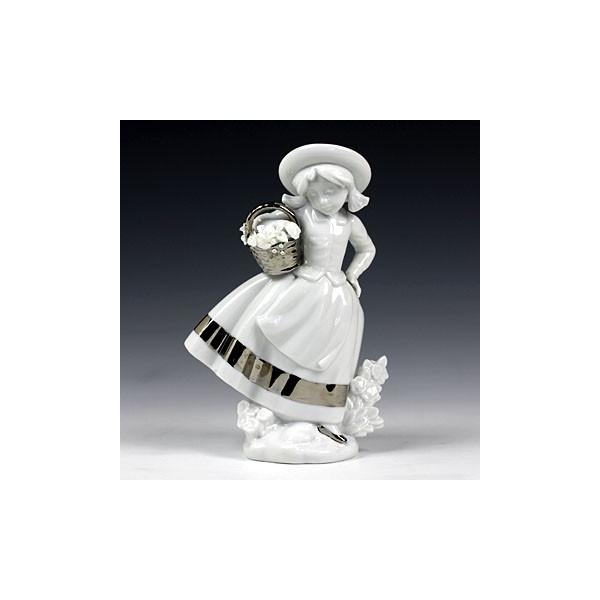 リヤドロ（Lladro リアドロ 陶器人形 置物） 花と少女 甘い花の香り(Re