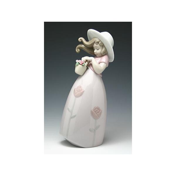 リヤドロ（Lladro リアドロ 陶器人形 置物） 花と少女 リトル・ローズ