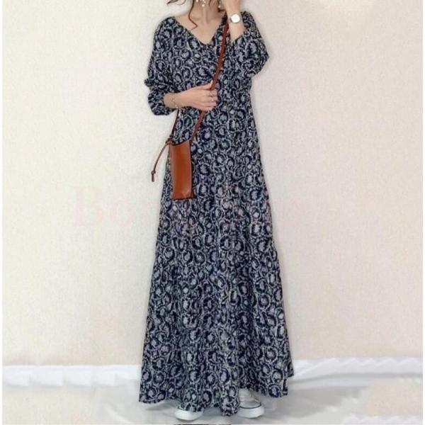 マキシワンピース レディース オシャレ ロング ｖネックワンピ 花柄 大人可愛い 21 30代40代50代 Buyee Servicio De Proxy Japones Buyee Compra En Japon