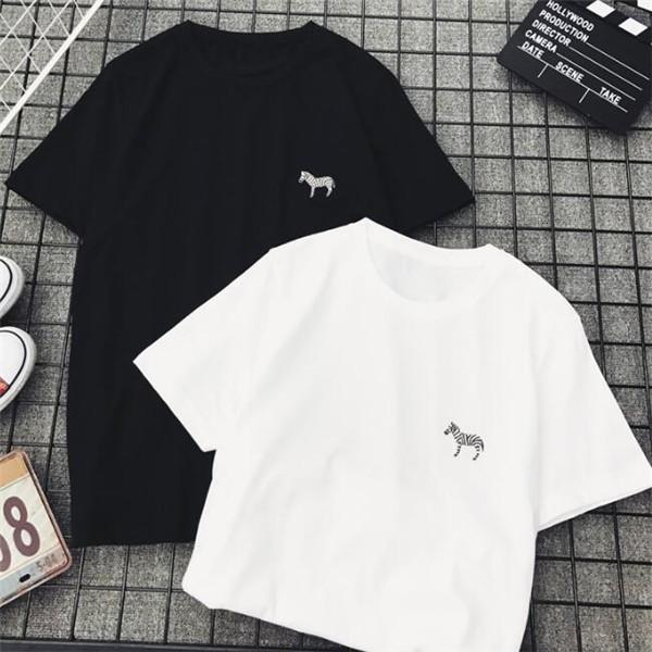 Tシャツ レディース 刺繍 動物柄 白 黒 おしゃれ 秋冬 半袖 トップス ゆったり カジュアル フラミンゴ ゼブラ Buyee Buyee Japanese Proxy Service Buy From Japan Bot Online