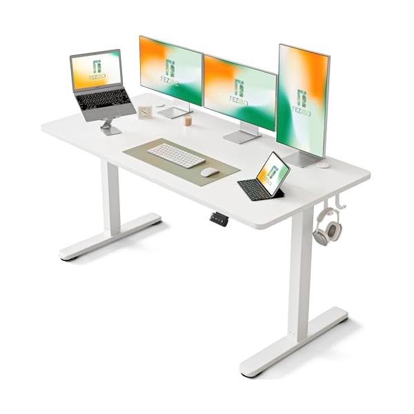 FEZIBO 電動 昇降デスク スタンディングデスク 幅152cm 奥行60cm 高さ