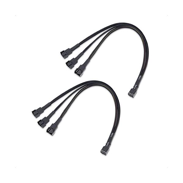 他サイト： Cable Matters 2本セット PWMファン用延長ケーブル - 30cm、4ピン、3分岐、FAN用分岐ケーブルの商品画像