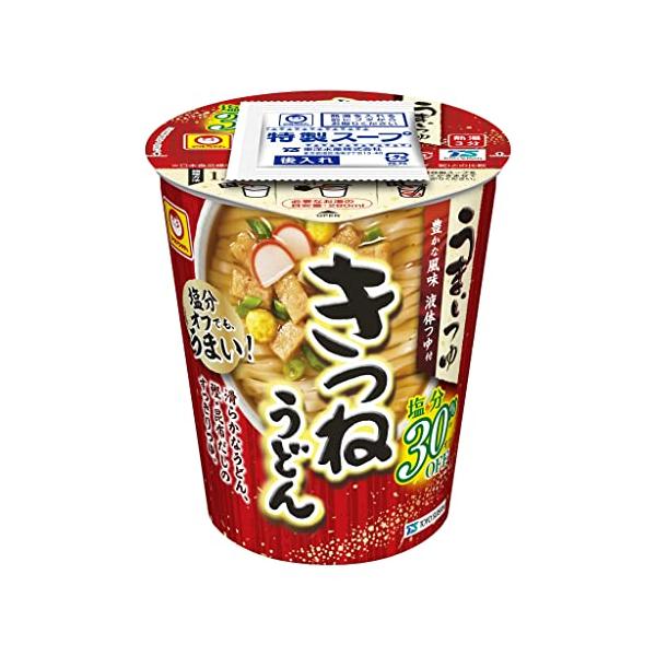 「マルちゃん うまいつゆ 塩分オフ きつねうどん 69g×12個 ( カップうどん / カップ麺 ) 即席 うどん( きざみ揚げ /鰹・昆布だしの」▼4901990361132▼（商品説明）-/69グラム×12個/-・FlavorName:...