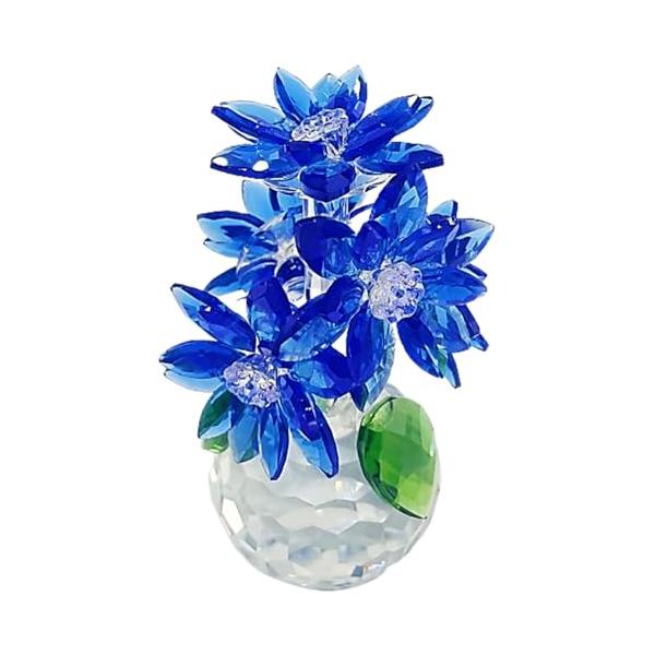 EXDUCT K9クリスタル クリスタルフラワー ブルー 蓮の花 ハス 誕生日