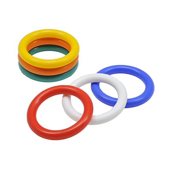 「トーエイライト(TOEI LIGHT) カラーリングバトン G1312 6色1組 太さ27mm×直径19cm シボ加工」▼4518891080323▼（商品説明）リングバトン・青・緑・赤・黄・白・こげ茶 太さ27mm×直径19cm G13...