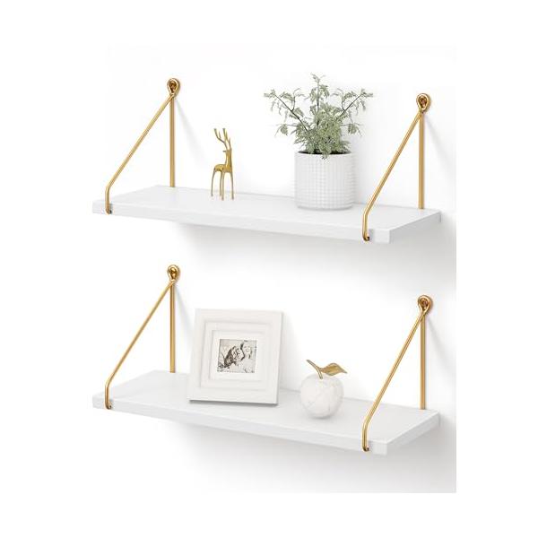 「Afuly ウォールシェルフ 壁掛け棚 壁棚 壁掛けラック 壁ラック棚 壁につける家具棚 おしゃれ 2個セット 壁面収納 ウォールラック 飾り棚」▼▼（商品説明）モダンホワイト/奥行き15cm/XBSJ・Color:ホワイトSize:奥行...