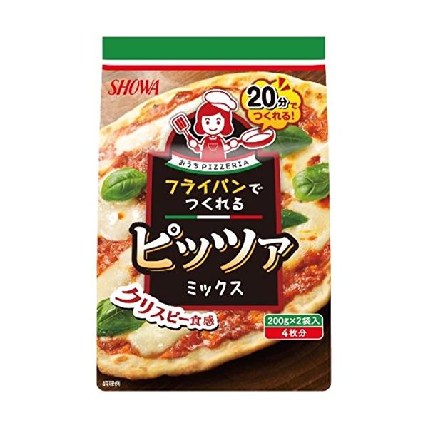 「昭和 フライパンでつくれるピッツァミックス 400g×2個」▼4901760432567▼（商品説明）-/400グラム (x 2)/-・パッケージ個数:2・原材料:小麦粉、砂糖、ショートニング(大豆を含む)、粉末水あめ、食塩、加工でん粉、...