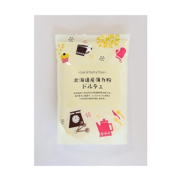 「プティパ 北海道産薄力粉 ドルチェ 500g」▼4571382551863▼（商品説明）原材料：小麦(北海道産)・商品サイズ(高さx奥行x幅):4.5cm×23cm×16cm商品紹介  北海道産小麦100％の製菓用薄力粉です。焼き菓子に最...