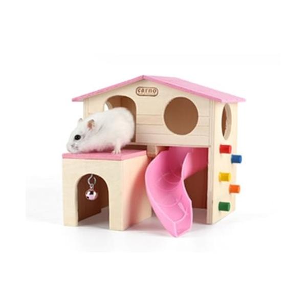 ハムスター ネズミ 小動物用二階建て飼育ケージセット ハウス家巣箱三