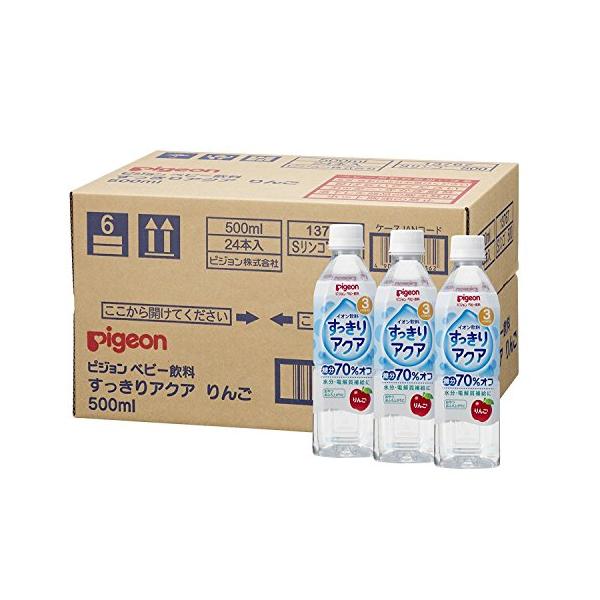 「ピジョン ベビー飲料 すっきりアクア りんご味 500ml×24本」▼4902508137362▼（商品説明）-/500ミリリットル (x 24)/-・パッケージ個数:1・糖分を70%カットベビードリンクりんご味。糖分を70%カットした赤...