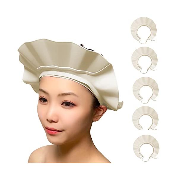 「眼科医推薦 C_himawari シャンプーハット バスグッズ お風呂 赤ちゃん 大人 子ども 介護 キッズ (ホワイト・５個)」▼4580737035446▼（商品説明）ホワイト・５個/-/-・Color:ホワイト・５個