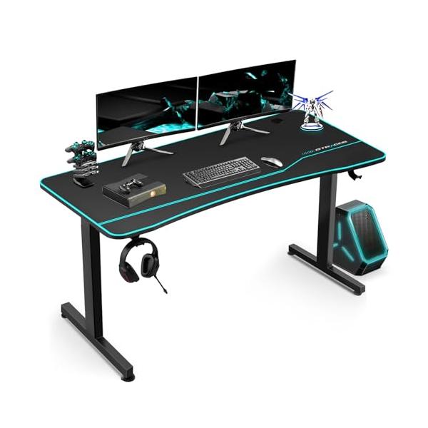 他サイト： GTRACING ゲーミングデスク パソコンデスク 「メーカー二年」 デスクマット付き 炭素繊維天板 モニターアーム対応の商品画像