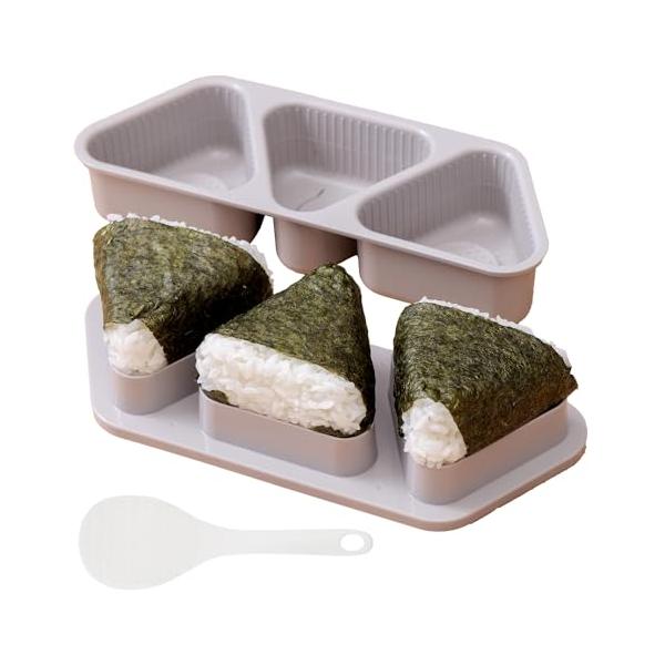 アイメディア(Aimedia) おにぎりメーカー おにぎり型 三角 おむすび 3個 大きめ しゃもじ付き 食洗機対応 弁